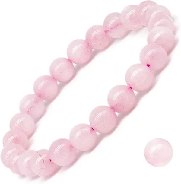 Calcite Crystal Bead Bracelet – Healing Crystal Bracelet for Women and Men – Round Beaded Bracelets for Spiritual Healing, Positive Energy – Unisex Elastic Adjustable Gemstone Bracelet - 图片 3