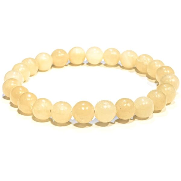 Calcite Crystal Bead Bracelet – Healing Crystal Bracelet for Women and Men – Round Beaded Bracelets for Spiritual Healing, Positive Energy – Unisex Elastic Adjustable Gemstone Bracelet - 图片 6